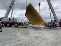 JPT Lifting Division flipping a rock truck bed.